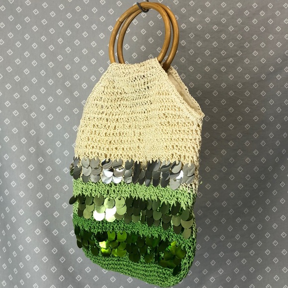 GaBaangs Macrame Sequin Hoop Bag Purse - Picture 3 of 7